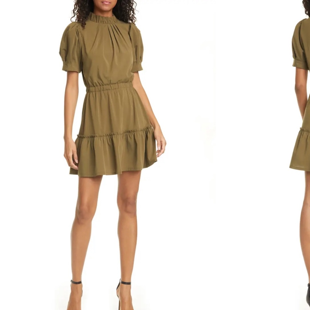 Alice + Olivia Vida Puff Sleeve Ruffle dress